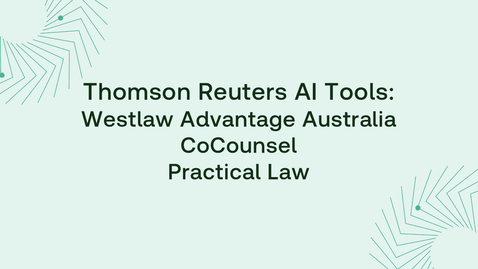 Thumbnail for Thomson Reuters AI Tools
