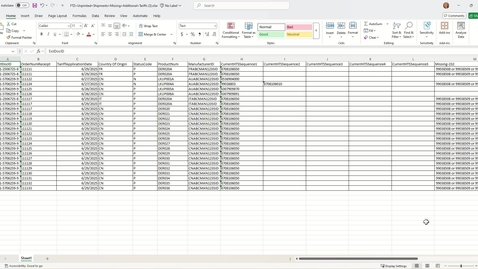 Thumbnail for Lookup – FTZ Unprinted Shipments Missing Additional Tariffs - Excel