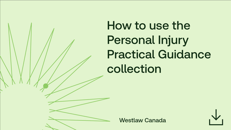 Thumbnail for How to use the Personal Injury Practical Guidance collection