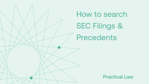 Thumbnail for How to search SEC Filings &amp; Precedents