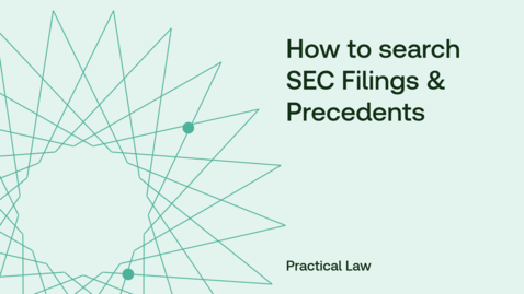 Thumbnail for How to search SEC Filings &amp; Precedents