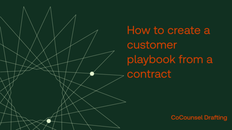 Thumbnail for How to create a Custom Playbook from a contract