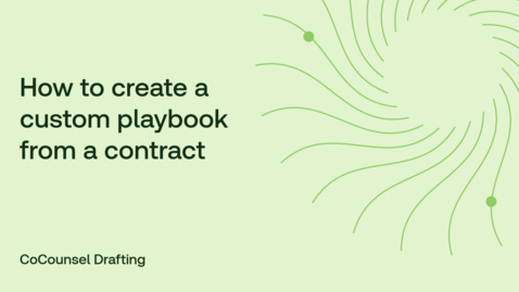 Thumbnail for How to create a Custom Playbook from a contract