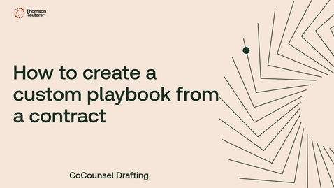 Thumbnail for How to create a Custom Playbook from a contract