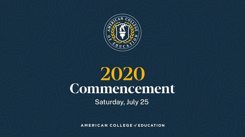 Thumbnail for entry Graduation Ceremony: Commencement 2020