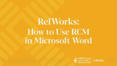 Thumbnail for entry How to use RCM in Microsoft Word