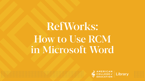 Thumbnail for How to use RCM in Microsoft Word