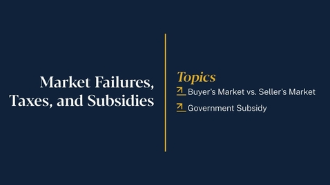 Thumbnail for 
		Market Failures, Taxes, and Subsidies
	