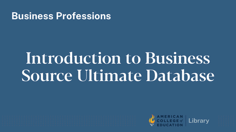 Thumbnail for Introduction to Business Source Ultimate