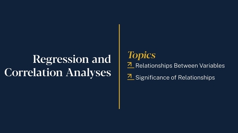 Thumbnail for 
		Regression and Correlation Analyses
	