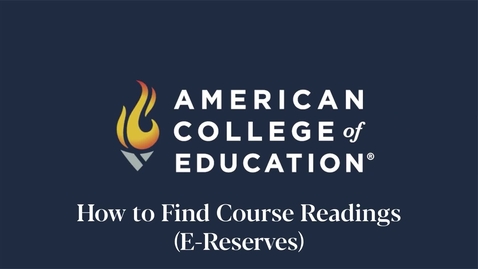 Thumbnail for How to Find Course Readings (E-Reserves) 