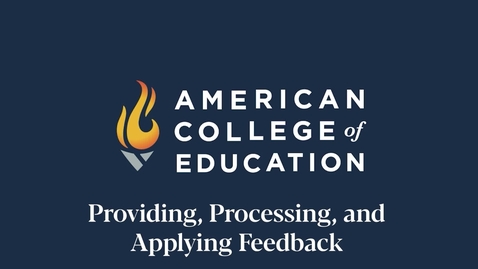Thumbnail for 
		Providing, Processing, and Applying Feedback
	