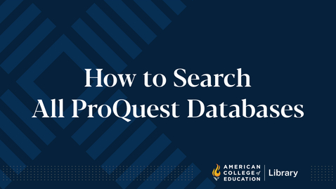 Thumbnail for How to Search All ProQuest Databases