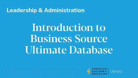 Thumbnail for Introduction to Business Source Ultimate