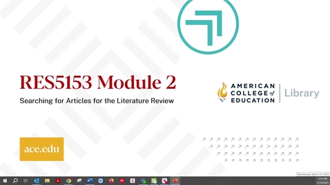 Thumbnail for RES5153 Searching for Articles for the Literature Review