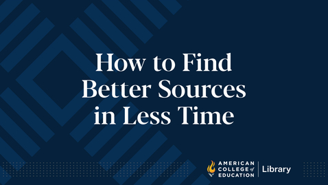 Thumbnail for How to Find Better Sources in Less Time