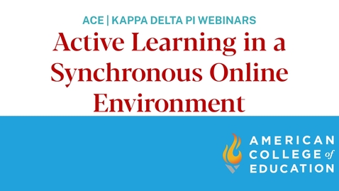 Thumbnail for entry Active Learning in a Synchronous Online Environment