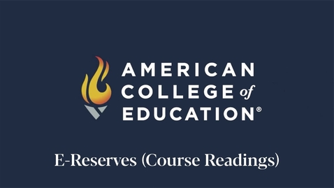 Thumbnail for E-Reserves (Course Readings)
