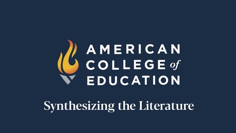 Thumbnail for 
		Synthesizing the Literature
	