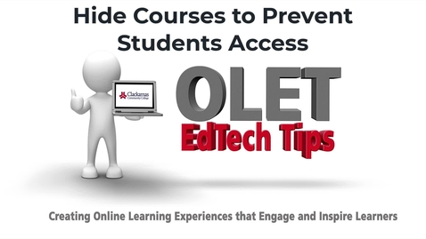 Thumbnail for entry Moodle - Hide Courses to Prevent Students Access
