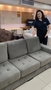 Sofá 3 Lugares 2.23M Londres Veludo Cinza G-03 Design Decoroar