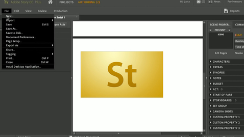 Thumbnail for Starting Your Script with Adobe Story