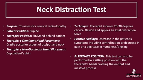 Thumbnail for Neck Distraction Test