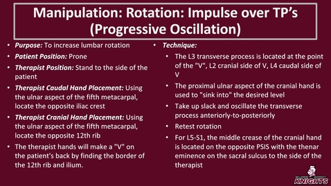 Thumbnail for Manipulation: Rotation: Impulse over TP's (Progressive Oscillation)