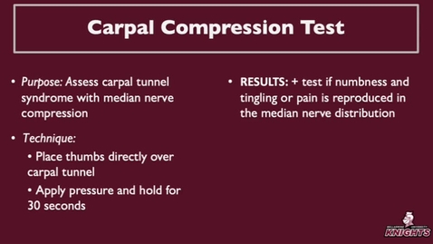 Thumbnail for Carpal Compression Test
