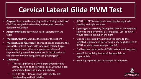 Thumbnail for Cervical Lateral Glide PIVM Test