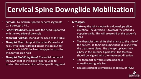 Thumbnail for Cervical Spine Downglide Mobilization