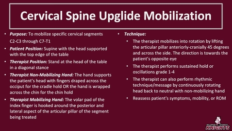 Thumbnail for Cervical Spine Upglide Mobilization