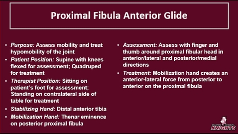 Thumbnail for Foot &amp; Ankle: Proximal Fibula Anterior Glide