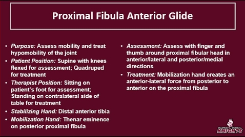 Thumbnail for entry Foot &amp; Ankle: Proximal Fibula Anterior Glide