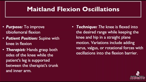 Thumbnail for Maitland Flexion Oscillations