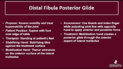 Thumbnail for entry Foot &amp; Ankle: Distal Fibula Posterior Glide