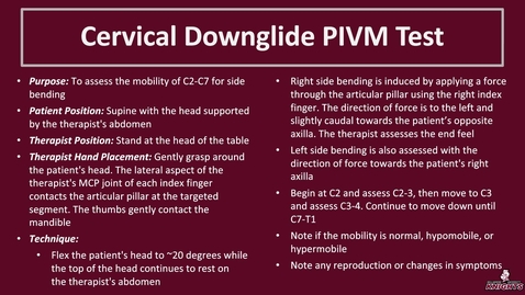 Thumbnail for Cervical Downglide PIVM Test