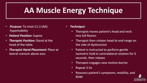 Thumbnail for AA Muscle Energy Technique