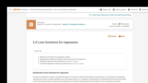 Thumbnail for 2.5 and 2.6 Loss function and metrics for regression