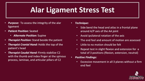 Thumbnail for Alar Ligament Stress Test