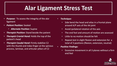 Thumbnail for entry Alar Ligament Stress Test