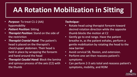 Thumbnail for entry AA Rotation Mobilization in Sitting