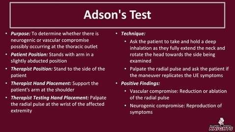 Thumbnail for Adson's Test