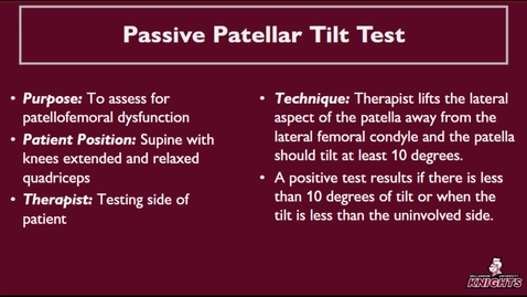 Thumbnail for Passive Patellar Tilt Test
