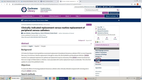 Thumbnail for entry Cochrane Systematic Reviews Basic Search