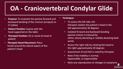 Thumbnail for OA-Craniovertebral Condylar Glide