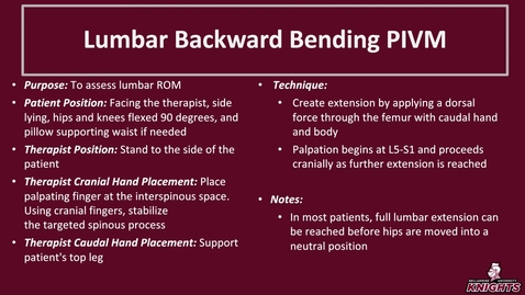 Thumbnail for Lumbar Backward Bending PIVM