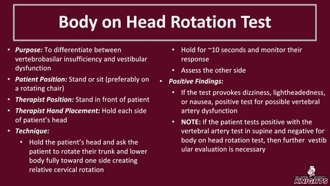 Thumbnail for Body on Head Rotation Test
