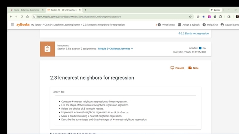 Thumbnail for 2.3 k-nearest neighbors for regression