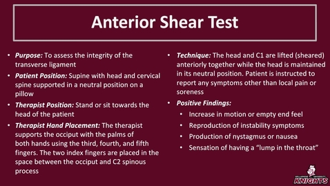 Thumbnail for entry Anterior Shear Test